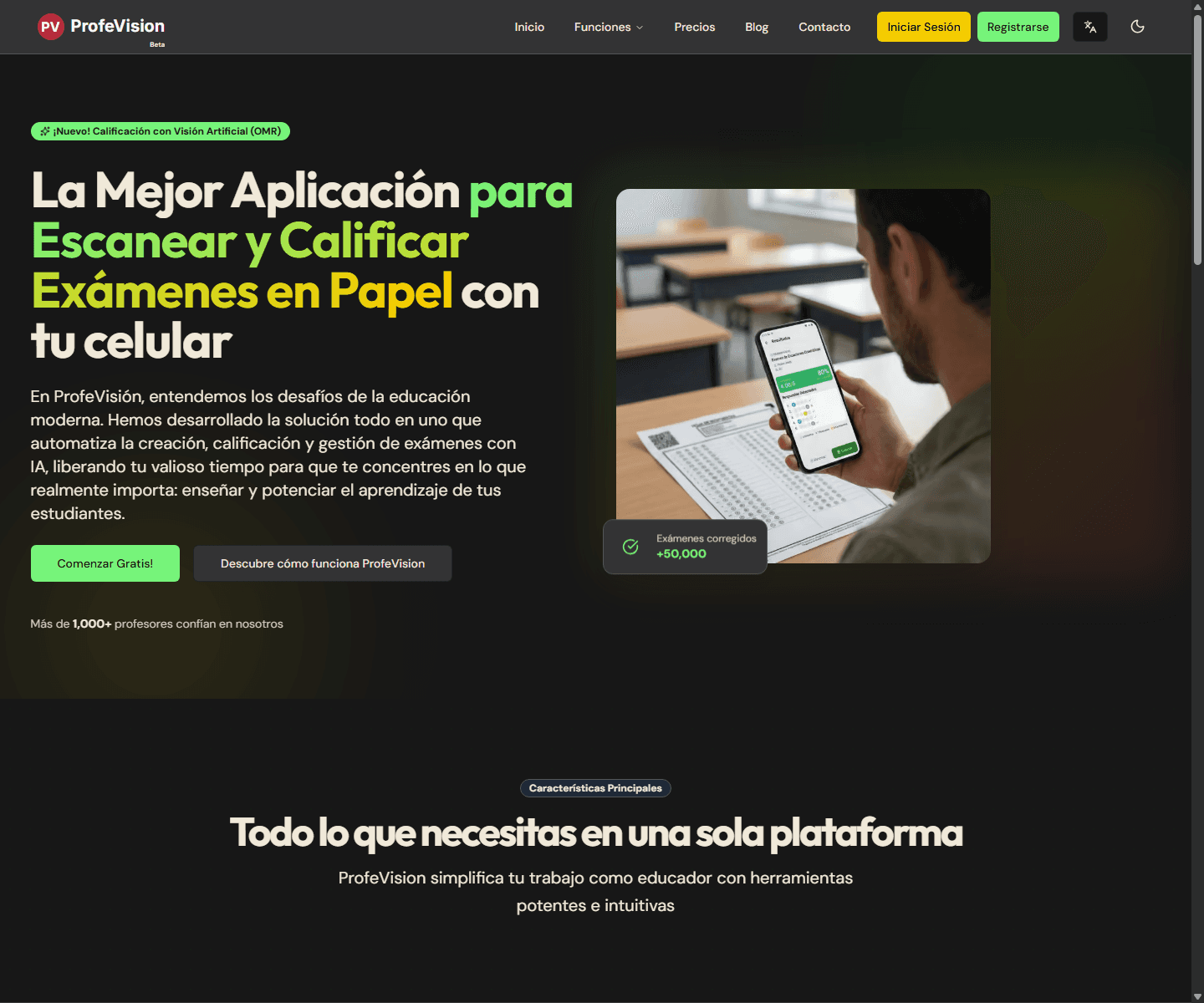 Mockup del proyecto ProfeVision